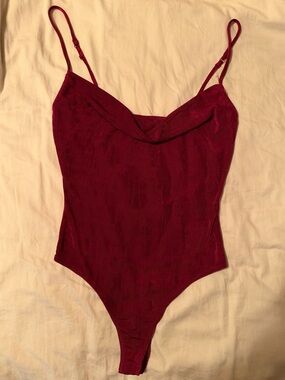 Women’s Cowl Neck Bodysuit - Burgundy